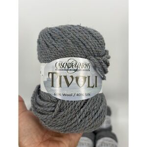 Cascade‎ Tivoli Yarn Lot Wool Silk Gray Bulky Discontinued 8 Skeins